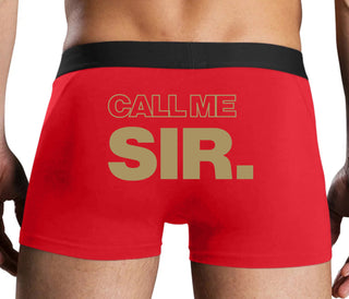 Call Me Sir - Red Boxer Brief