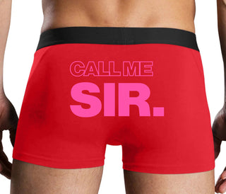 Call Me Sir - Red Boxer Brief