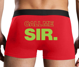 Call Me Sir - Red Boxer Brief