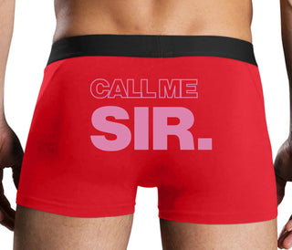 Call Me Sir - Red Boxer Brief