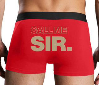 Call Me Sir - Red Boxer Brief