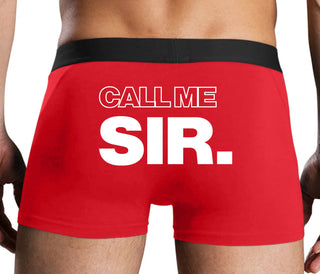 Call Me Sir - Red Boxer Brief