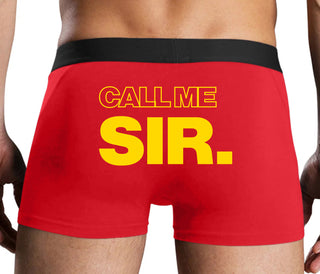 Call Me Sir - Red Boxer Brief