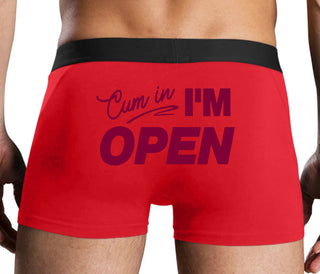 Cum In I'm Open - Red Boxer Brief
