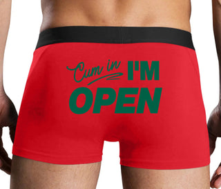 Cum In I'm Open - Red Boxer Brief
