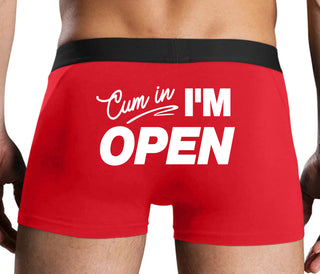 Cum In I'm Open - Red Boxer Brief