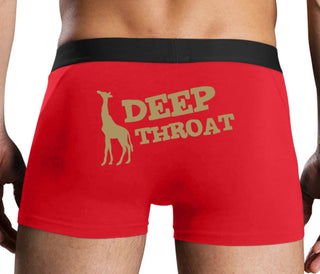 Deep throat - Giraffe Funny Logo - Red Boxer Brief