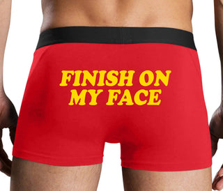 Finish On My Face - Red Boxer Brief