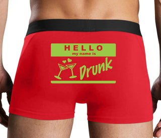 Hello My Name Is Drunk - Red Boxer Brief