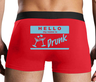 Hello My Name Is Drunk - Red Boxer Brief