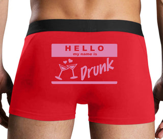 Hello My Name Is Drunk - Red Boxer Brief