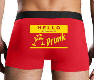 Hello My Name Is Drunk - Red Boxer Brief