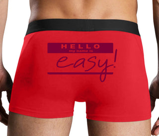 Hello My Name Is Easy - Red Boxer Brief