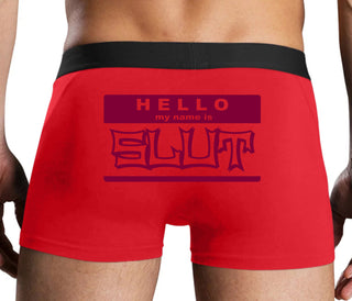 Hello My Name Is Slut - Red Boxer Brief
