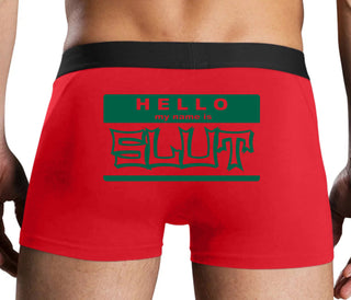 Hello My Name Is Slut - Red Boxer Brief