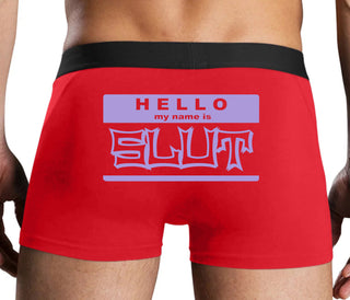 Hello My Name Is Slut - Red Boxer Brief