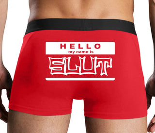 Hello My Name Is Slut - Red Boxer Brief