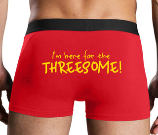 Here for the Threesome - Red Boxer Brief