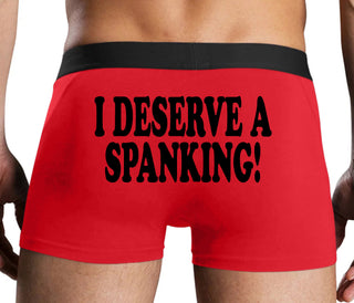 I Deserve A Spanking - Red Boxer Brief