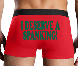 I Deserve A Spanking - Red Boxer Brief