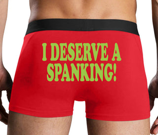 I Deserve A Spanking - Red Boxer Brief