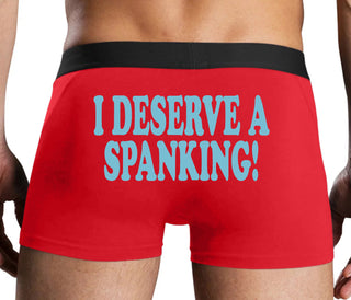 I Deserve A Spanking - Red Boxer Brief