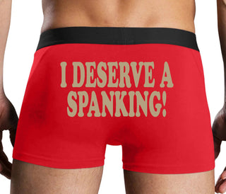 I Deserve A Spanking - Red Boxer Brief