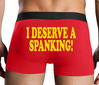 I Deserve A Spanking - Red Boxer Brief