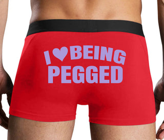 I Love Being Pegged - Red Boxer Brief