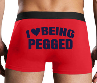 I Love Being Pegged - Red Boxer Brief
