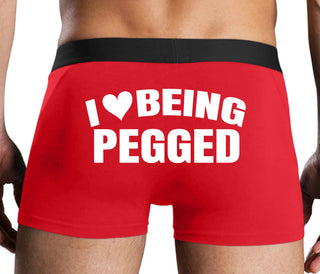I Love Being Pegged - Red Boxer Brief