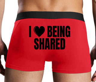 I Love Being Shared - Red Boxer Brief
