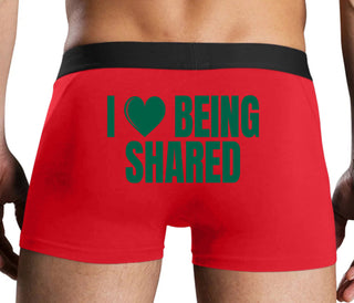 I Love Being Shared - Red Boxer Brief