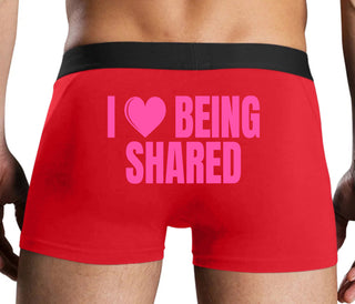 I Love Being Shared - Red Boxer Brief