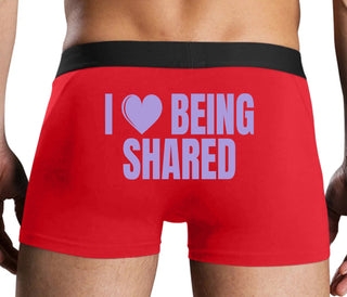 I Love Being Shared - Red Boxer Brief