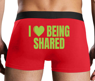 I Love Being Shared - Red Boxer Brief