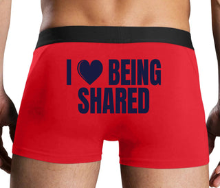 I Love Being Shared - Red Boxer Brief