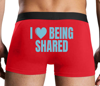 I Love Being Shared - Red Boxer Brief