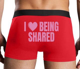 I Love Being Shared - Red Boxer Brief