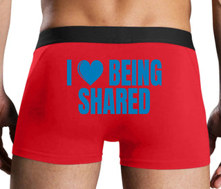 I Love Being Shared - Red Boxer Brief
