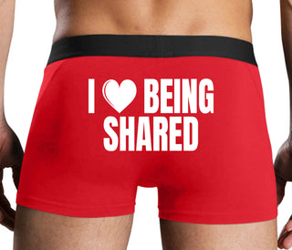 I Love Being Shared - Red Boxer Brief
