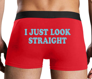 I Just Look Straight - Red Boxer Brief