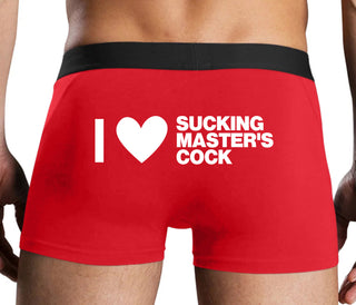 I Love Sucking Master's Cock - Red Boxer Brief