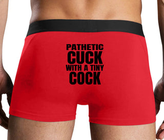 Pathetic Cuck With A Tiny Cock - Red Boxer Brief