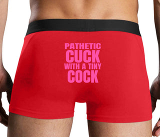 Pathetic Cuck With A Tiny Cock - Red Boxer Brief