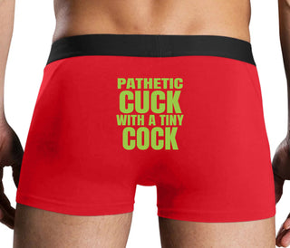 Pathetic Cuck With A Tiny Cock - Red Boxer Brief