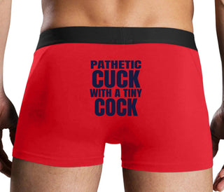 Pathetic Cuck With A Tiny Cock - Red Boxer Brief
