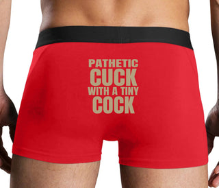 Pathetic Cuck With A Tiny Cock - Red Boxer Brief