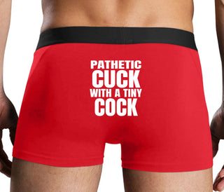Pathetic Cuck With A Tiny Cock - Red Boxer Brief