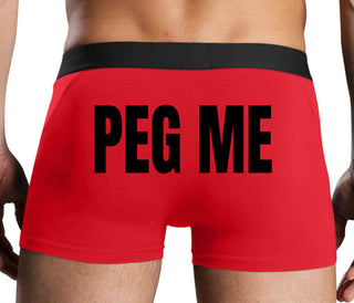 Peg Me - Bold Logo - Red Boxer Brief